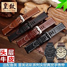 代用錶帶 適配雷諾雙子星錶帶8840129/8840139/8840159改裝凹口真皮手錶帶 歷史價格詳細信息