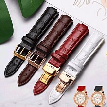 手錶帶 手錶帶女真皮薄 適配阿瑪尼滿天星AR11357 AR11356施華洛世奇錶鏈 歷史價格詳細信息