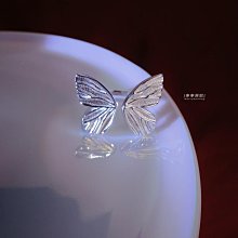 戒指925純銀蝴蝶戒指女小眾設計新款潮食指個性時尚開口指環高級 歷史價格詳細信息