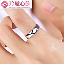 999純銀男士光面戒 寬面潮足銀開口食指單身男素圈白銀大戒指潮男~玲瓏心飾 歷史價格詳細信息