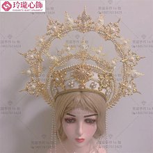 誇張走秀手工水鑽高檔髮帶旅拍寫真造型配飾新娘結婚頭飾 歷史價格詳細信息