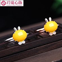 S925純銀戒指空托鑲嵌戒面綠松石蜜蠟銀飾開口女戒托 1420 12*16-玲瓏心飾 歷史價格詳細信息