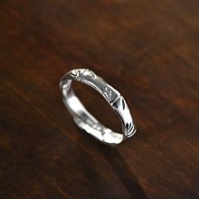 足銀竹節戒指女小眾設計考研上岸純銀首飾食戒指情侶開口節節高升 歷史價格詳細信息