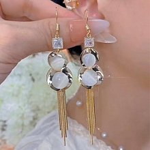 韓國網紅長款顯瘦珍珠耳環耳墜2024年新款潮氣質高級感時尚耳飾女~滿200元發貨 歷史價格詳細信息