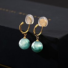 Coppii 服飾运动冰種翡翠純銀耳環2024年新款潮簡約設計玉石圓珠耳飾復古民族風女 歷史價格詳細信息