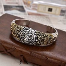 男士銀鐲 擁有銀飾雕刻工藝二十多年的老師傅傳統手工鏨刻寬葉銀63 歷史價格詳細信息