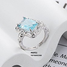 熔巖肌理感開口戒指女S925純銀藝術高級感雙層鏈條小眾設計組合戒 歷史價格詳細信息