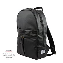 AMINAH-黑色皮革方形後背包(III) 歷史價格詳細信息