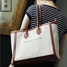 『皮皮創』原創設計手作帆布托特包。意大利進口頭層植鞣牛皮拼接重磅加密帆布大凱莉包 手提側背斜背包 時尚撞色牛皮帆布鉑金包 歷史價格詳細信息