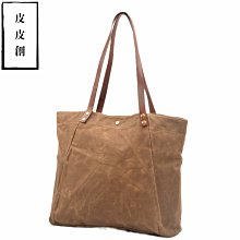 『皮皮創』原創設計手作帆布托特包。意大利進口頭層植鞣牛皮拼接重磅加密帆布大凱莉包 手提側背斜背包 時尚撞色牛皮帆布鉑金包 歷史價格詳細信息