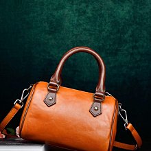 頭層牛皮波士頓枕頭包2024新款百搭真皮女包包單肩斜挎軟皮手提包【zero潮流屋】 歷史價格詳細信息