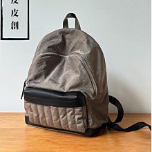 『皮皮創』原創設計手作尼龍後背包。高品質防水尼龍布雙肩背包男女大容量時尚大方輕便書包旅行休閒背包 歷史價格詳細信息