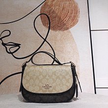 COACH CB897 學院風條紋造型斜背馬鞍包.靛青色 歷史價格詳細信息