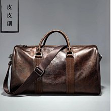 『皮皮創』原創設計手作真皮旅行包。英倫風復古黑色頭層植鞣牛皮短途旅行袋手提單肩斜背包大容量都市運動健身包出差商務休閒包男 歷史價格詳細信息