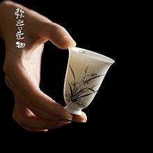 手繪白瓷茶杯主人杯陶瓷品茗杯青花梅蘭竹菊荷花小茶碗六隻禮盒裝 歷史價格詳細信息