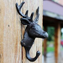 鹿頭掛鉤復古創意墻面裝飾入戶掛衣墻進門玄關鑰匙掛架門口衣帽鉤~優樂美 歷史價格詳細信息