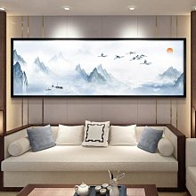 禪意山水掛畫中式卷軸掛畫書法絲綢畫酒店壁畫辦公室茶樓掛畫已裱 歷史價格詳細信息