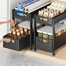 抽拉式 廚房下水槽置物架 多功能碗碟收納架 多層調味料架 拉籃分層架 歷史價格詳細信息