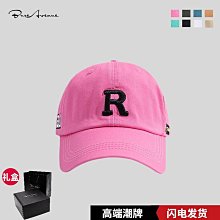 韓版R字母棒球帽子男女ins休閑潮百搭軟頂鴨舌帽情侶顯臉小遮陽帽 歷史價格詳細信息