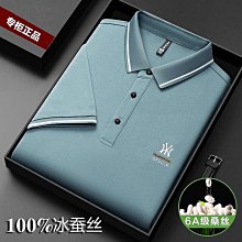 翻領短袖男 短袖POLO衫 速乾POLO衫 輕奢彈力冰絲polo衫男短袖夏韓版潮流時尚寬鬆冰感保羅衫上衣-22號穿搭 歷史價格詳細信息