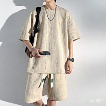 休閒套裝 穿搭套裝 夏季兩件套 男裝套裝 熱賣爆款2022夏季新款立體浮鵰字母短袖T恤男套裝ins寬鬆潮流內搭體恤衫男【柏優小店】 歷史價格詳細信息