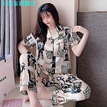 【雅雅百貨】夏季睡衣女大牌仿真絲翻領開衫短袖長褲絲綢韓版短長居服套裝 白D皇冠-滿299發貨唷~ 價格比較,價格查詢,歷史價格詳細信息