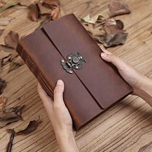 旅行記事本復古文具本子手工牛皮本筆記本tn手賬本真皮日記本禮品幸運星-鑫星精選 歷史價格詳細信息