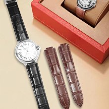 代用錶帶 適配卡地亞藍氣球系列手錶帶真皮荔枝紋皮帶cartier配件男女錶鏈 歷史價格詳細信息