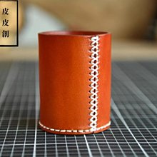 『皮皮創』原創設計手作真皮筆袋。簡約復古頭層植鞣牛皮化妝品收納包 多用途萬能各種小物真皮手拿包 歷史價格詳細信息