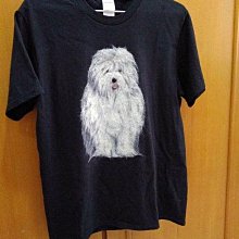 文創手作古代牧羊犬大白熊羊毛氈黑短袖T恤 價格比較,價格查詢,歷史價格詳細信息