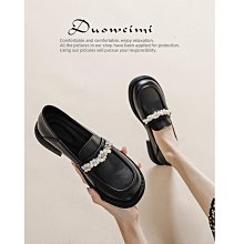 大碼單鞋 小碼鞋女 真皮豆豆鞋女四季新款時尚民族風平底媽媽鞋淺口圓頭牛筋底小皮鞋 歷史價格詳細信息