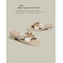 新款女鞋 大碼中跟涼鞋女41一43夏季40一字帶百搭粗跟女款小碼高跟鞋313233 歷史價格詳細信息