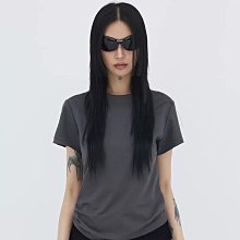 IM 棉料好軟糯空氣也精緻! 日系設計師簡約不對稱解構短袖T恤/分割斜裁小開叉小眾圓領落肩T 歷史價格詳細信息