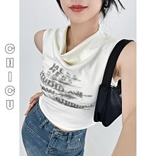 CHIC U ABG辣妹風印花彈力針織背心夏季新款復古暗黑玫瑰花圓領修身顯瘦上衣打底衫 歷史價格詳細信息