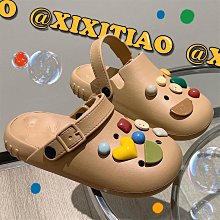 情侶個性可愛搞怪大眼e沙灘涼拖鞋鞋男女夏戶外穿防滑包頭洞洞鞋 歷史價格詳細信息