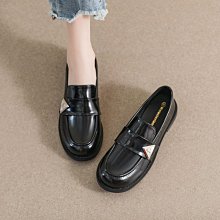 英倫風小皮鞋女夏新款時尚一腳蹬黑色職業上班工作鞋平底防滑 歷史價格詳細信息