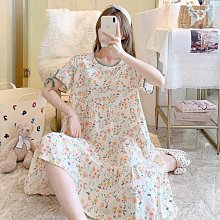 棉綢睡裙女夏季薄款短袖連衣裙人造棉睡衣媽媽大碼過膝洋氣家居服 歷史價格詳細信息