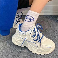 鬆糕厚底老爹鞋女2023新款復古真皮做舊擦色系帶休閒運動鞋 歷史價格詳細信息