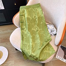 新中式醋酸縐闊腿褲女夏季薄款垂感復古國風鬆緊腰拖地褲直筒長褲 歷史價格詳細信息