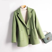 秋冬新款雙面羊絨大衣女短款撞色領小個子小香風加厚毛呢外套 歷史價格詳細信息