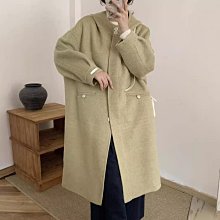 秋冬新款韓系高級感雙面羊絨大衣女牛角扣連帽加厚羊毛呢外套 歷史價格詳細信息