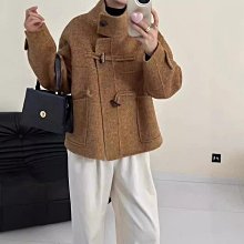 韓版牛角扣雙面羊毛大衣女秋冬新款中長款寬松連帽毛呢外套絨 歷史價格詳細信息