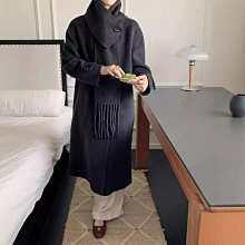 韓版牛角扣雙面羊毛大衣女秋冬新款中長款寬松連帽毛呢外套絨 歷史價格詳細信息
