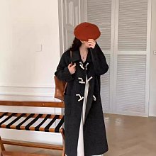 牛角扣雙面羊絨大衣女中長款韓版寬松設計感兩穿高級感毛呢外套手 歷史價格詳細信息