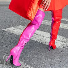大碼女靴 秋冬女士大碼鞋 Knee-high boots跨境外貿款歐美過膝美腿靴側拉鏈低跟圓頭長筒靴 歷史價格詳細信息