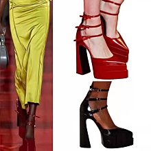 大碼女靴 秋冬女士大碼鞋 Women's shoes跨境新款單鞋歐美風一字扣帶水鉆裝飾方頭高跟單鞋 歷史價格詳細信息