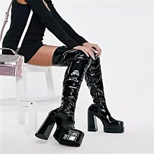 大碼女靴 秋冬女士大碼鞋 22外貿新款魚嘴露趾前系帶網紗漆皮拼接細跟高跟低筒后拉鏈涼靴女 歷史價格詳細信息