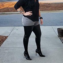 大碼女靴 秋冬女士大碼鞋 歐美秋冬新款圓頭粗高跟防水台大碼彈力套筒女中筒靴彈力靴 歷史價格詳細信息