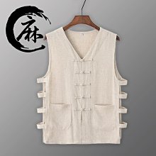 夏季馬甲汗衫棉麻男中式中國風大尺碼加肥加大唐裝無袖背心馬褂盤扣 表演服 舞臺裝 民族服飾-勁霸服飾 歷史價格詳細信息