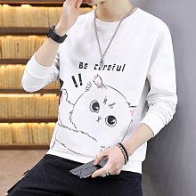 男士長袖上衣 男士打底衫2023春秋新款氣質男士長袖圓領衛衣修身打底衫時尚百搭上衣體恤衫-潮流好物 歷史價格詳細信息